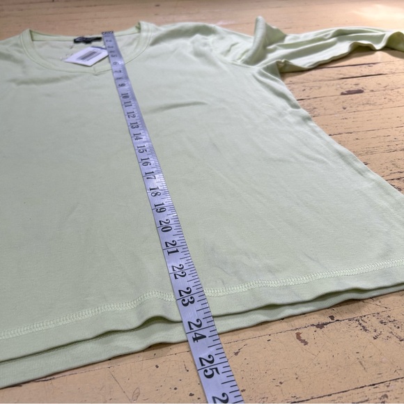 Cecilia Classics Women’s mint green cotton v-neck long sleeve t-shirt tee Size L - Picture 6 of 10